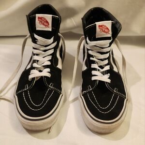Vans SK8 HI Men/Women's Black White VN000D51B8C Canvas High Top Skateboard Shoes
